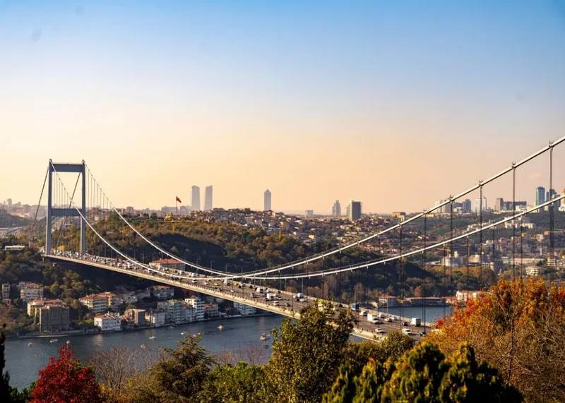 Passenger ferry crossing the Bosphorus between the European and Asian sides of Istanbul
