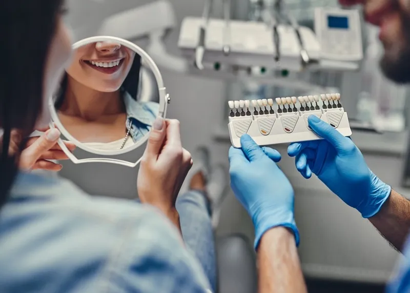 Dental specialists treating a patient at a clinic in the Besiktas district of Istanbul